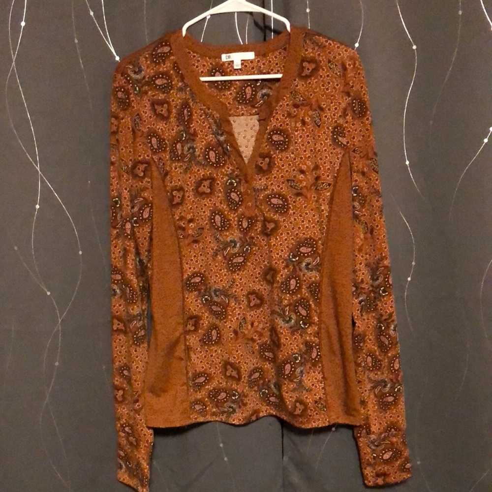 Soft printed long sleeve with thumb slots- XL